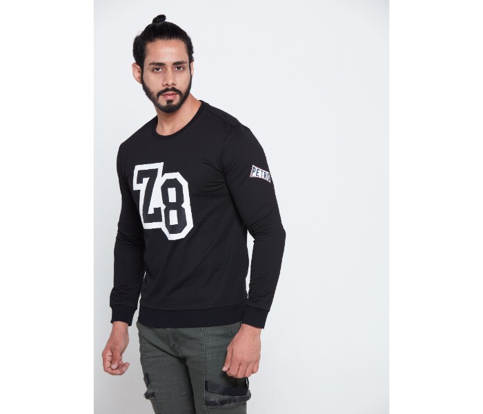 Petro OU10046 Printed Long sleeve Crew Neck T- Shirt L-Black - Zoom Image 2