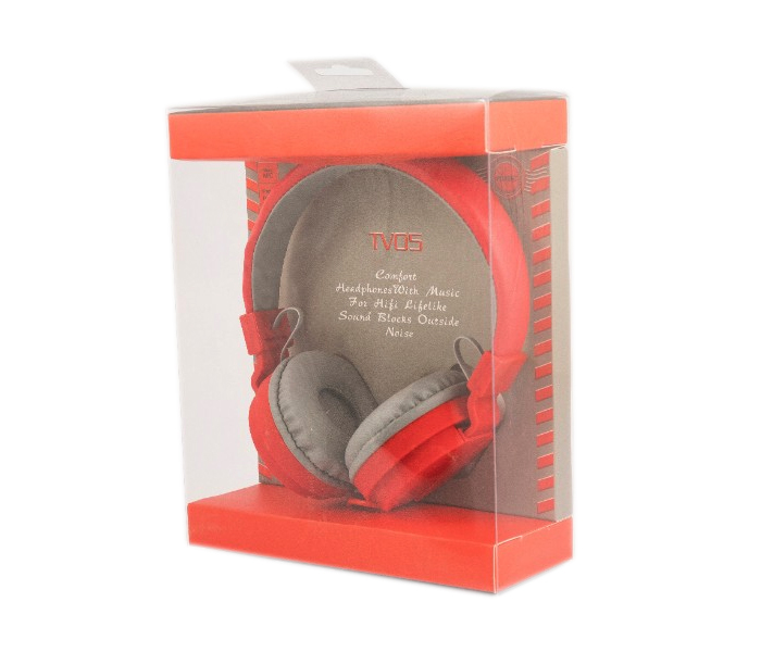 TVOS Comfort Head Phone with HiFi Sound Blocks Red and Grey - Zoom Image 1