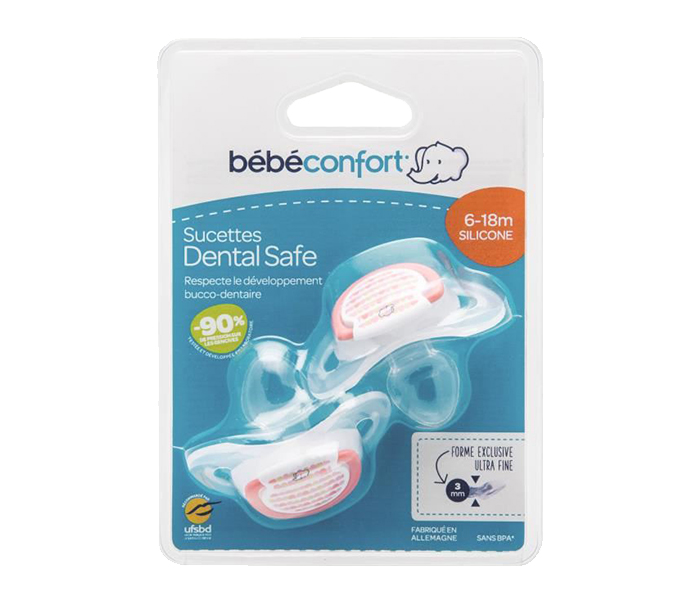 Bebe Confort 3104201200 Silicon X2 Dental Safe Soother - Red, 2 Pieces - Zoom Image 1