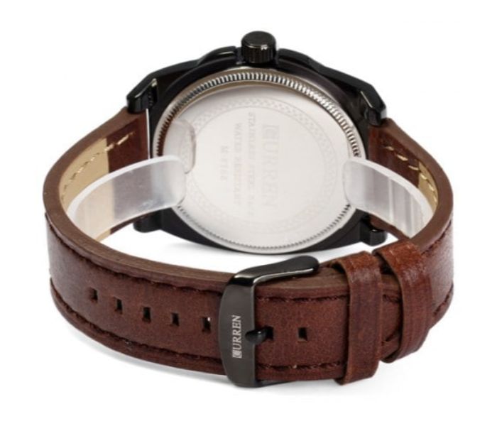 Curren 8168 Casual Analog Quartz Watch For Men Brown And White - Zoom Image 2