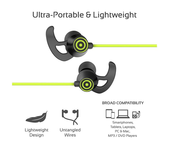 Promate SWIFT In-Ear Stereo Earphones with Microphone - Green - Zoom Image 3