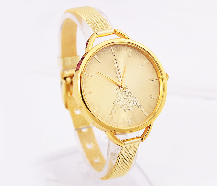 Eiffel Tower Luxury New Fashion Dial For Women 2Pcs Watch - Gold & Silver - Zoom Image 4