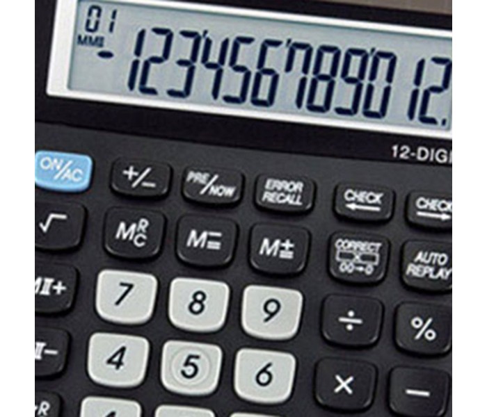 Citizen CTZ CT 600J 12 Digit Basic Calculator Black - Zoom Image