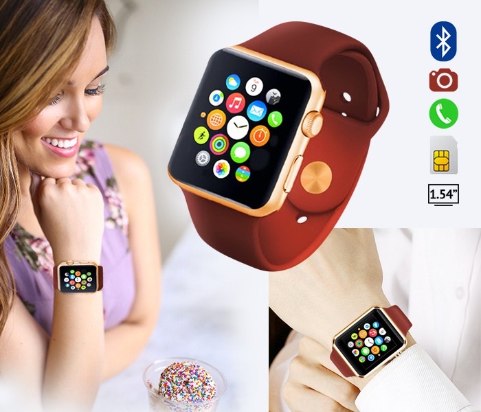 C1 Digital Analog Sports Mobile Smart Wrist Watch with Sim Card and Memory Slot Gold - Zoom Image 4