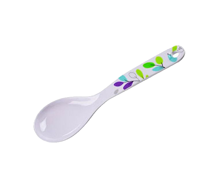 Royalford RF7398 Melamine Ware Rice Spoon - Leaf Design White - Zoom Image