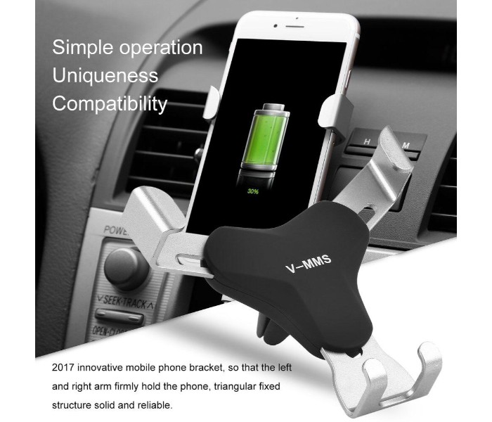 Universal Gravity Metal Air Vent High Quality Car Mount Mobile Holder for all Smartphones V-MMS - Zoom Image 5