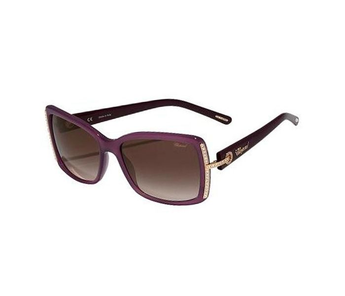 Chopard SCH126S 0903 Oval Opaline Purple  Frame & Brown Gradient Mirrored Sunglasses for Women - Zoom Image