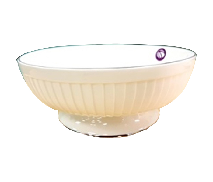 Qualitier QA-IP-1018 21 CM Drape Platinum Salad Bowl - White - Zoom Image