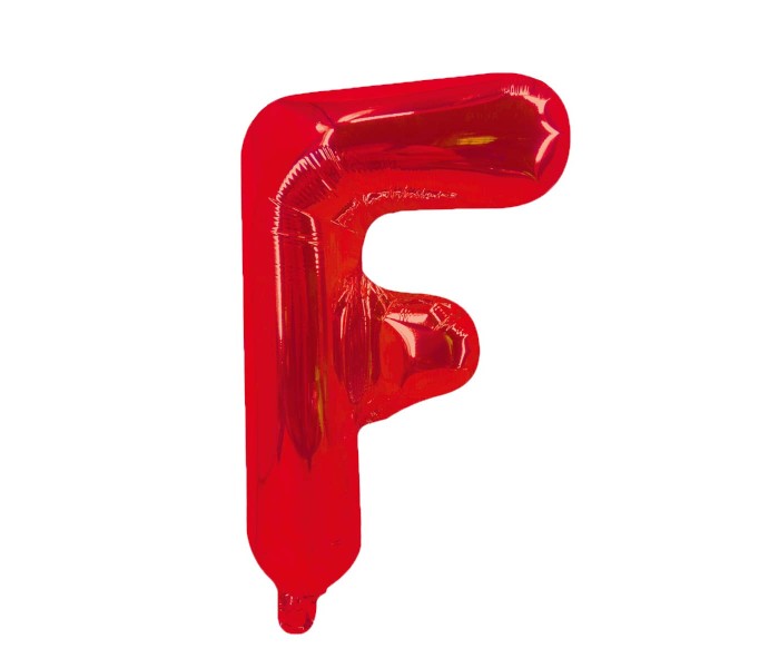 Party Time F-RE-803379 Letter F 16 Inch Foil Balloon Red - Zoom Image