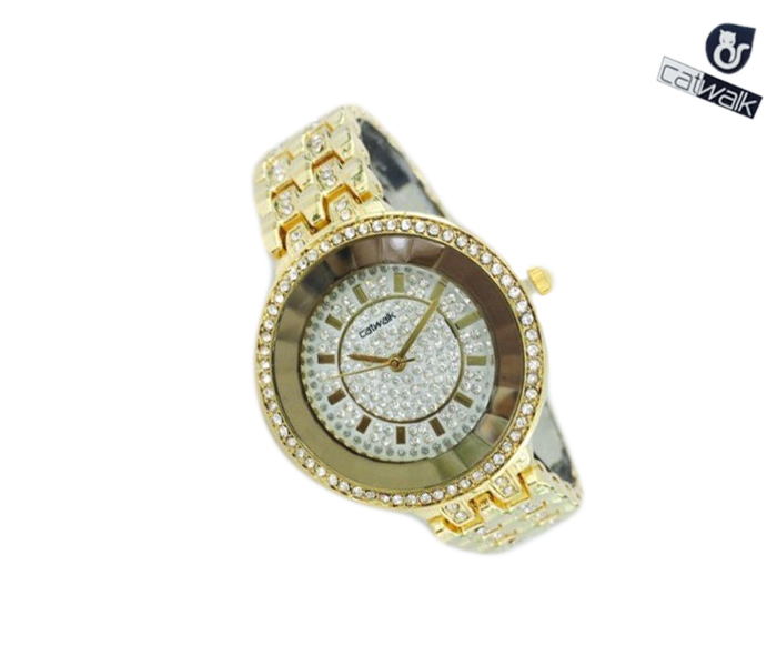 Catwalk CW-991 Genuine quality Fashionable Cz Watch For Women Gold - Zoom Image