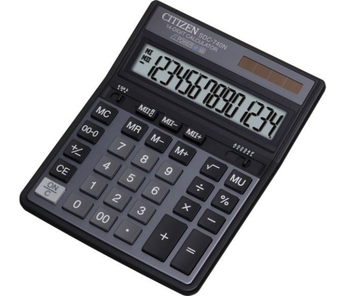 Citizen CTZ SDC 740 14 Digit Basic Calculator Black - Zoom Image