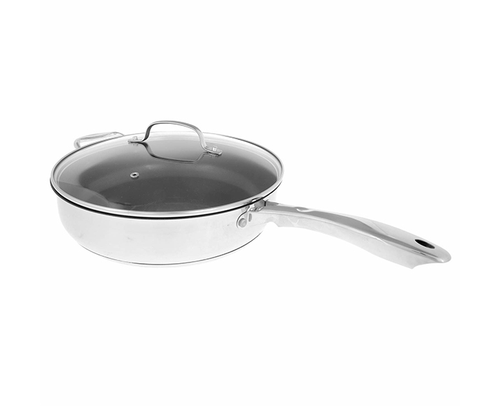 Royalford RFU9052 28CM Stainless Steel Saute Pan with Tempered Glass Lid - Silver - Zoom Image 5