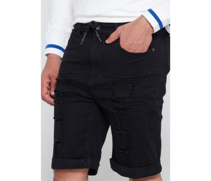 Petro OU10096 Riped Chino Shorts 36- Black - Zoom Image 4