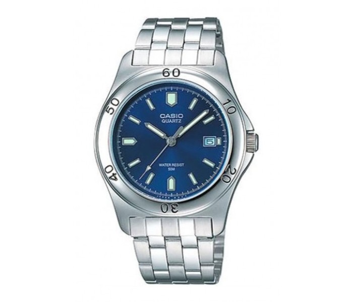 Casio MTP-1213A-2AVDF (CN) Mens Analog Watch Silver and Blue - Zoom Image