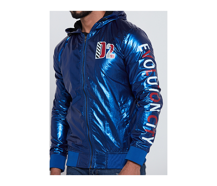 Lynk LY10066 Printed Stylish Youth Bomber Jacket For Men L - Blue - Zoom Image 4