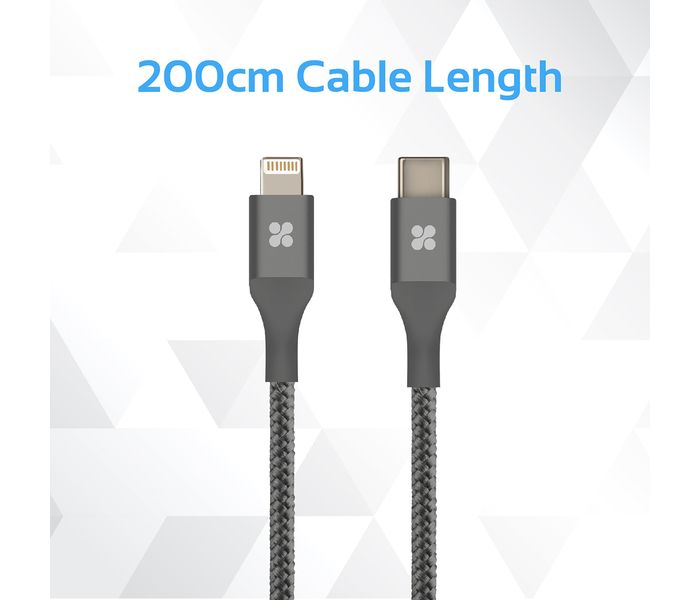 Promate UniLink-LTC2 USB Type-C OTG Cable with Lightning Connector - Grey - Zoom Image 6