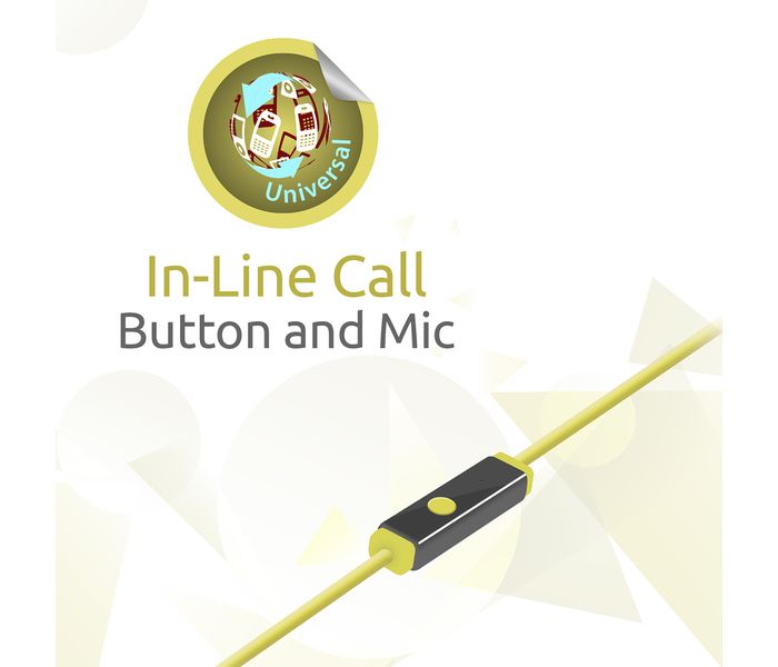 Promate Glitzy Premium In Ear Noise Isolating Earhook Over-Ear Headphones, Yellow - Zoom Image 5