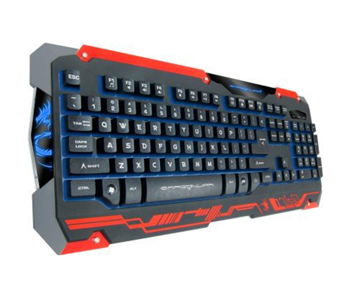 Dragon War GKM-001 Sencari Gaming Keyboard & Mouse Combo Set - Black - Zoom Image 1