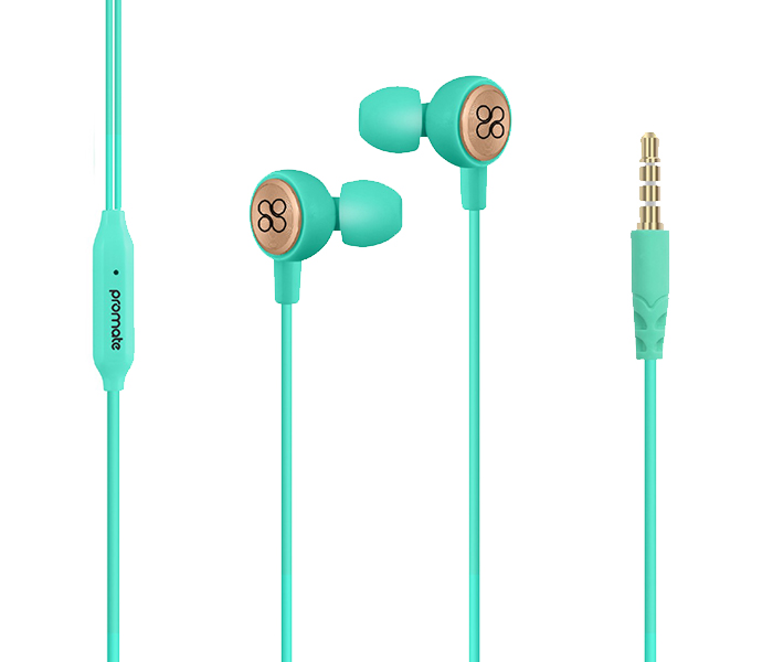 Promate Flano Lightweight Ergonomic High Definition Stereo Earphones - Green - Zoom Image 5