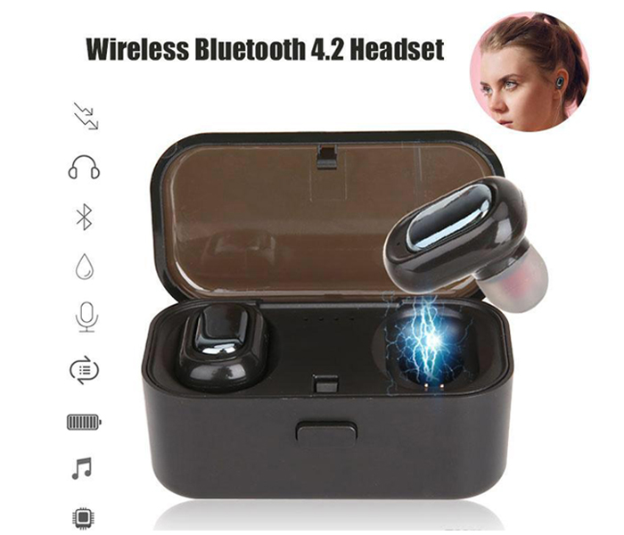 L1 TWS IPX5 Waterproof Bluetooth 4.2 Wireless Headset Pair - Brown - Zoom Image 2