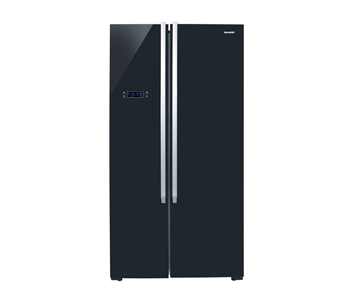 Sharp SJ-X640-BK3 640 Litre Side by Side Refrigerator - Glossy Black - Zoom Image 2