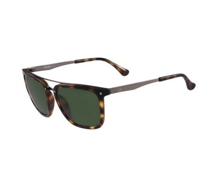 Calvin Klein CK1214S 214 Square Brown Frame & Green Mirrored Sunglasses for Unisex - Zoom Image