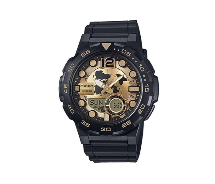 Casio AEQ-100W-1AVDF Mens Casual Analog and Digital Watch Black - Zoom Image 4