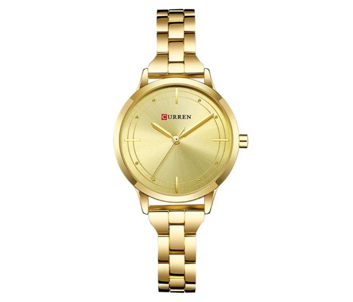 Curren 9019 Stainless Steel Analog Quartz Watch For Women Gold - Zoom Image