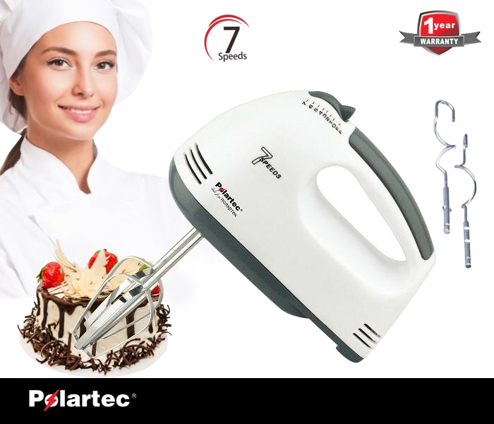 Polartec PT-3620 Hand Mixer With 7 Speed - White - Zoom Image