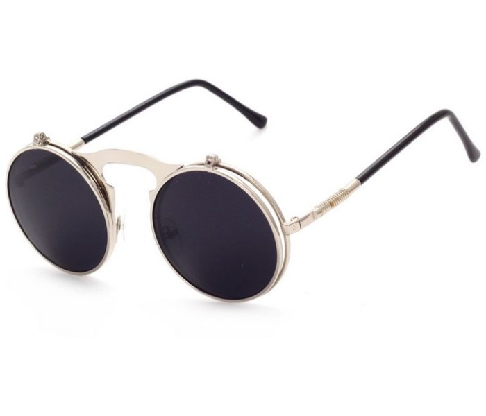  Round Steampunk Coating Metal Sunglass RSM-30B Black - Zoom Image 1