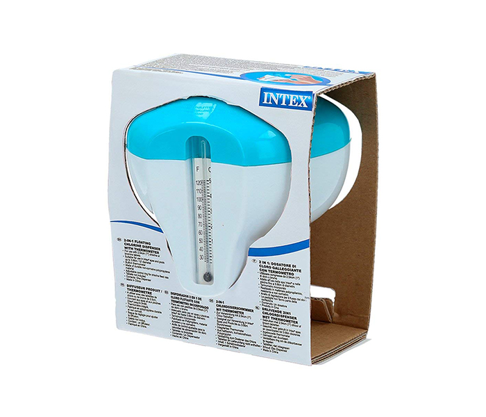 Intex ZX-29043 2-in-1 Swmming Pool Floating Chiorine Dispenser & Thermometer Set - Zoom Image 2