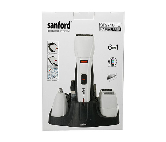 Sanford SF9710HC BS 6-in 1 Rechargeable Grooming Kit - 3 Watts, White & Black - Zoom Image 1