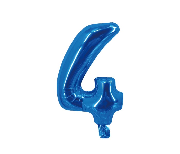 Party Time 4-B-804086 Number 4 16 Inch Foil Balloon Blue - Zoom Image