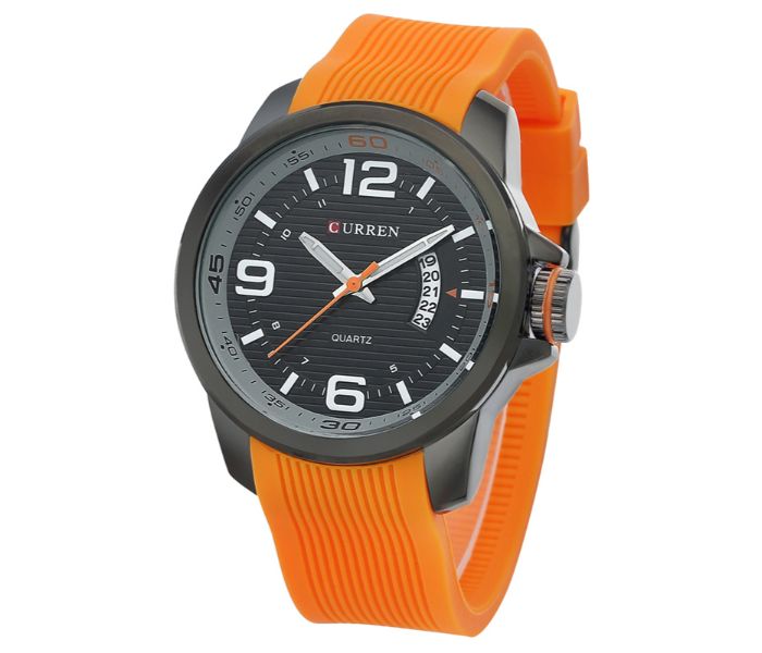 Curren 8174 Analog Quartz Watch For Men Orange And Black - Zoom Image