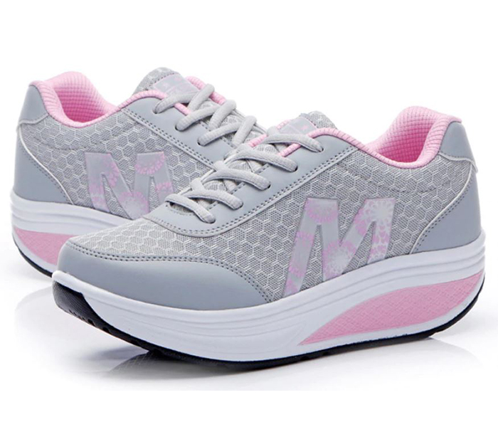 F-Trend Womens Breathable Mesh Muffin Rocking Leisure Shoes EU-38 - Grey - Zoom Image 2