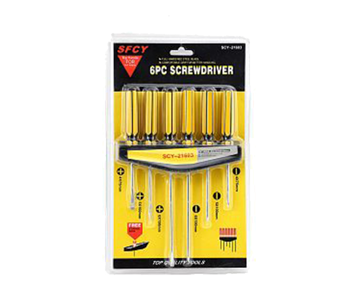 HT6006 6 Pieces Steel Blade Screwdriver Set with Storage Rack - Zoom Image 1