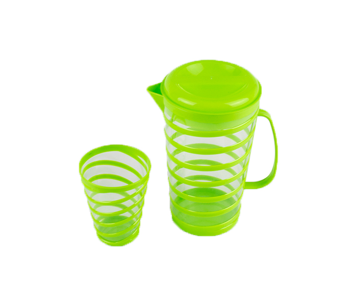 DND DDPR13700 Spiral Jug With 4 Glass - Green - Zoom Image 2