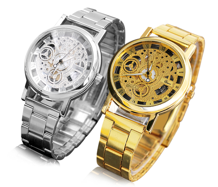 AKM AM05 Analog Quartz Watch Bundle 2pc - Gold & Silver - Zoom Image 3