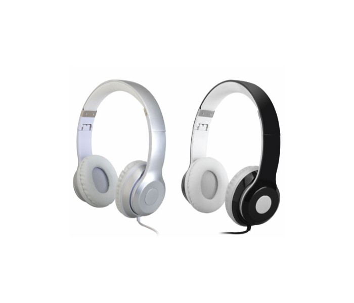 Geepas GHP4709 Stereo Bluetooth Headphone with Mic White and Silver - Zoom Image