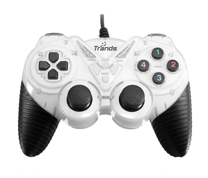 Trands TR-JP5168 USB 2.0 Wired Gamepad Dual Shock Joystick Joy pad Controller for PC Laptop - Black & White - Zoom Image 4