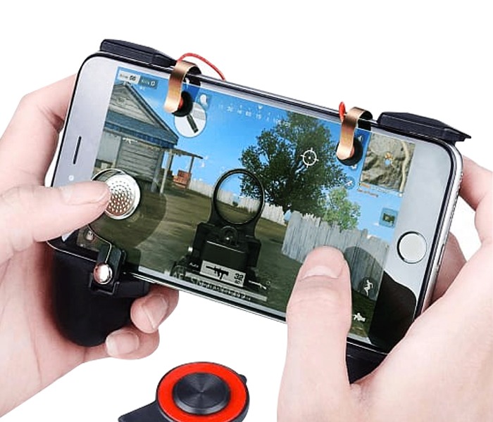 Pubg MV-009 Gaming Trigger Fire Button Aim Key and Shooter Controller For Mobile Game - Black - Zoom Image