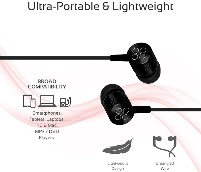 Promate Meta Universal In Ear Noise Isolation Stereo Earphone - Black - Zoom Image 3