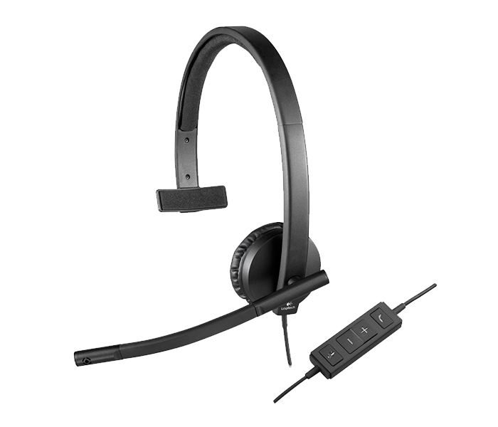 Logitech 981-000571 H570E USB Wired Mono Headset - Black - Zoom Image 1