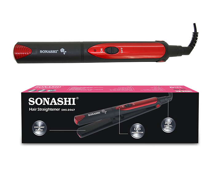 Sonashi SHS-2067 Ceramic Hair Straightener, Black - Zoom Image 3