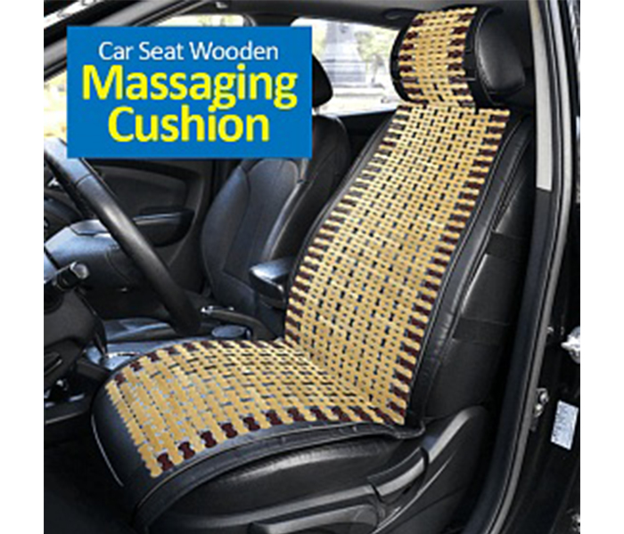 LXC-096 Unique Design Car Seat Wooden Massaging Cushion, Beige - Zoom Image 3