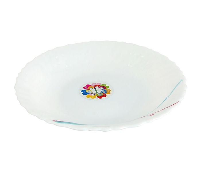 Royalford RF8873 7.5-inch Opal Ware Artflower Design Dessert Plate - White - Zoom Image