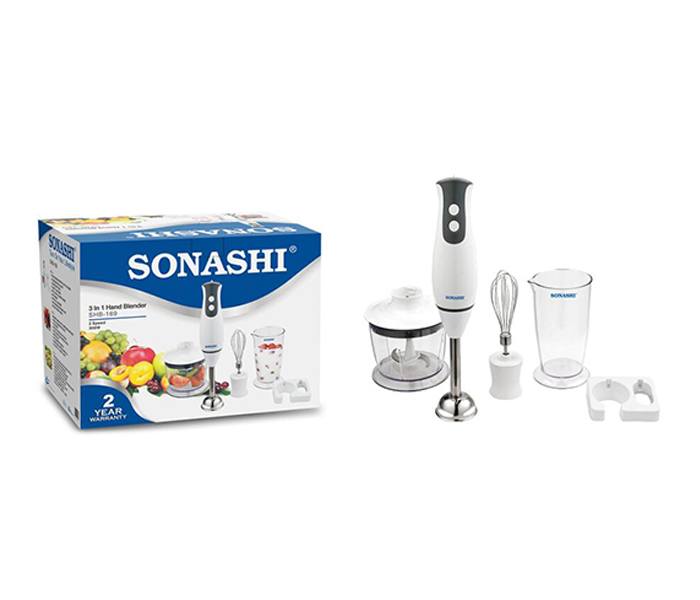 Sonashi SHB-169(VDE) 300W 3-in-1 2 Speed Hand Blender - White - Zoom Image 3