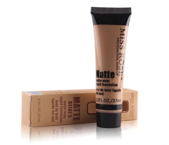 Miss Rose 7601-039N5 Matte Finish Face Makeup Liquid Foundation Beige 5 - Zoom Image