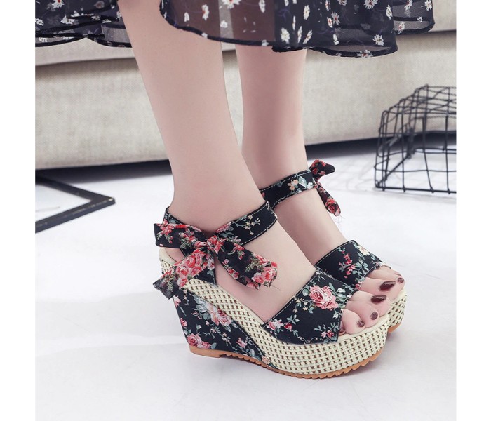 Kate Floral KFWB63 Wedges EU37 - Black - Zoom Image 1