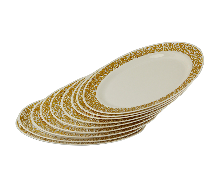 Rosymomen 2378 10-inch Plastic Round Plate Set - 10 Pieces, Gold - Zoom Image 2